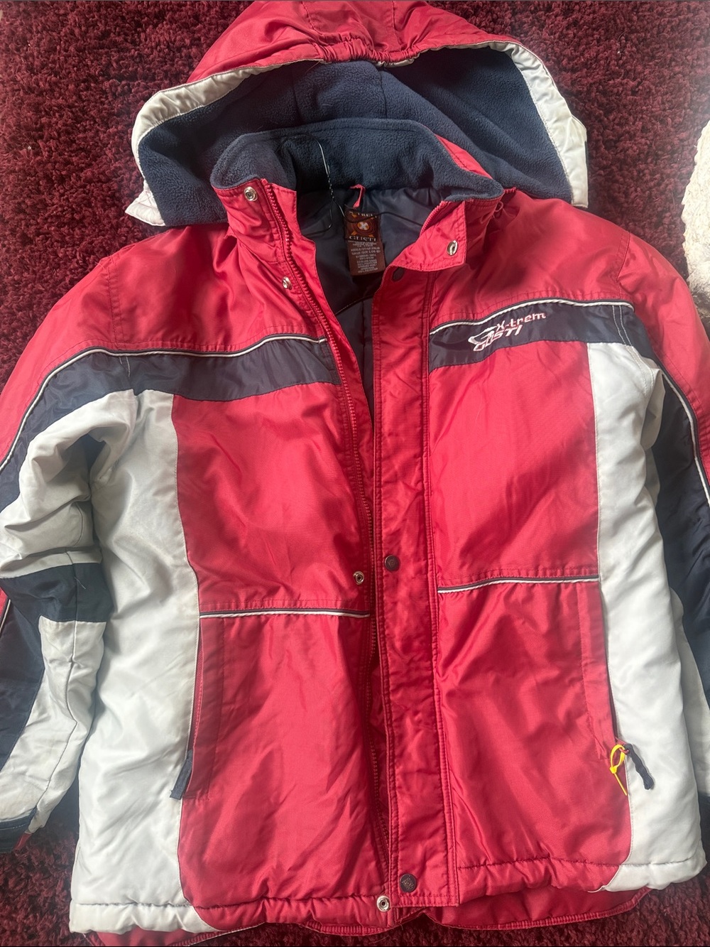 Kids Red and White Winter Jacket